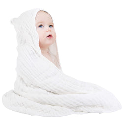 Soft and Dry 100% Muslin Cotton Baby Bath Towel by Little Rou